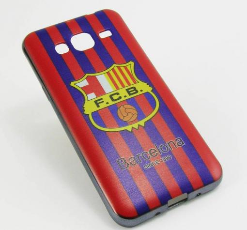 Луксозен ултра тънък силиконов калъф / гръб / TPU Ultra Thin за Samsung J3 / J3 2016 J320 - FC Barcelona / червено и синьо райе