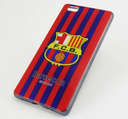 Луксозен ултра тънък силиконов калъф / гръб / TPU Ultra Thin за Huawei Ascend P8 Lite / Huawei P8 Lite - FC Barcelona / червено и синьо райе