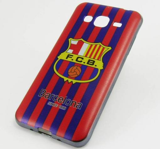 Луксозен ултра тънък силиконов калъф / гръб / TPU Ultra Thin за Samsung J5 J500 - FC Barcelona / червено и синьо райе