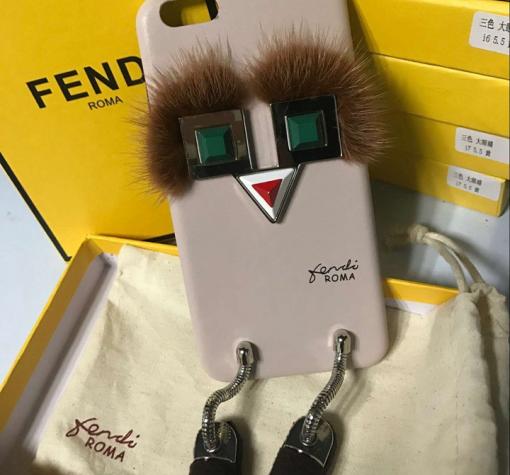 Луксозен силиконов калъф / гръб / TPU 3D FENDI за Apple iPhone 7 Plus / iPhone 8 Plus - бежов