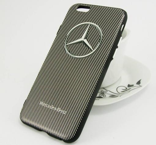 Луксозен твърд гръб за Apple iPhone 7 - Mercedes - Benz / черно с бяло