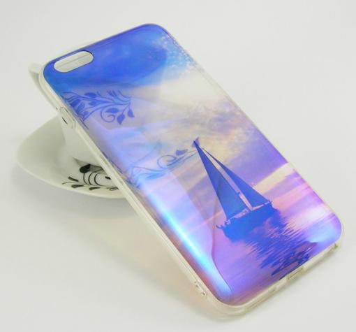 Луксозен силиконов калъф / гръб / TPU с брокат за Apple iPhone 6 Plus / iPhone 6S Plus - лодка в морето