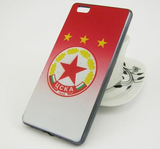 Луксозен ултра тънък силиконов калъф / гръб / TPU Ultra Thin за Huawei Ascend P8 Lite / Huawei P8 Lite - червен / ЦСКА