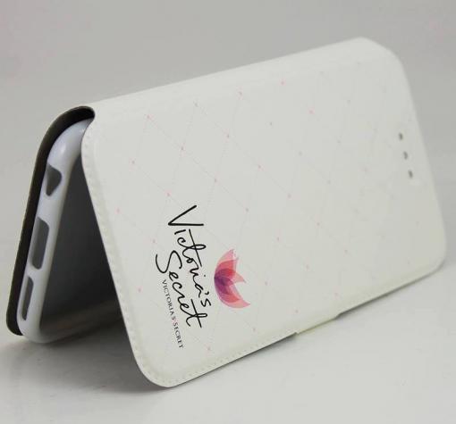 Кожен калъф Flip тефтер Flexi със стойка за Samsung J5 2016 J510 - бял / Victoria`s Secret