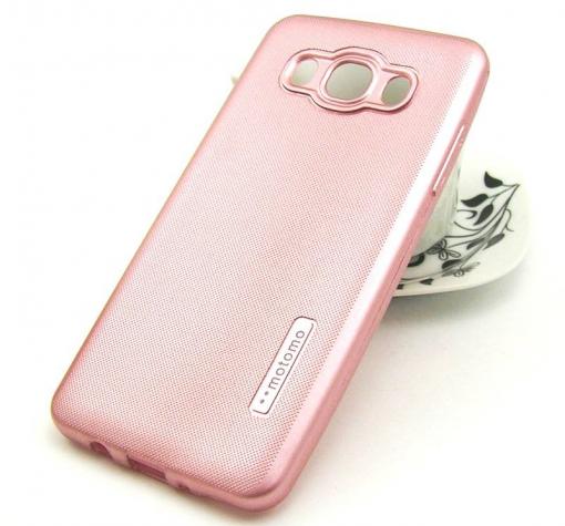 Силиконов калъф / гръб / TPU MOTOMO за Samsung J7 2016 J710 - Rose Gold / релефен