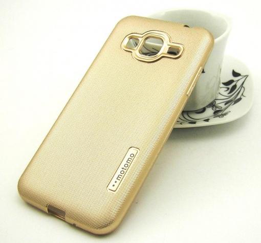 Силиконов калъф / гръб / TPU MOTOMO за Samsung J5 J500 - златист / релефен
