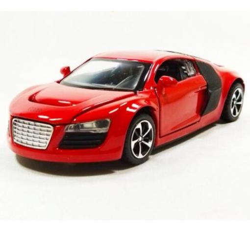 Метална кола с отварящи се врати капаци светлини и звуци Audi R8 1:32