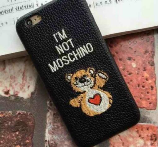 Оригинален гръб Moschino за Apple iPhone 6 / iPhone 6S - черен / мече