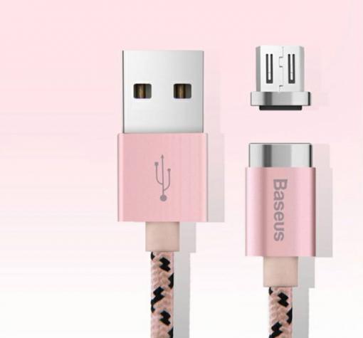 Магнитен USB кабел за Android Baseus - Rose Gold