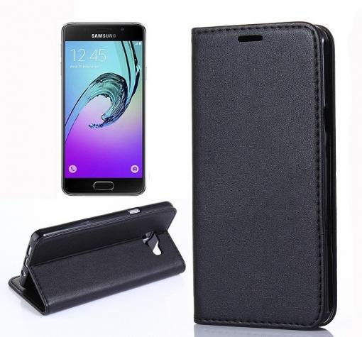 Кожен калъф Flip тефтер със стойка за Samsung A3 2017 A320 - черен