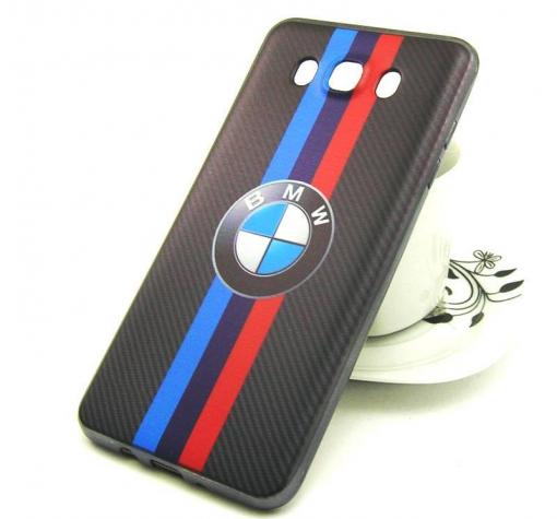 Силиконов калъф / гръб / TPU за Samsung J3 / J3 2016 J320 - BMW / черен / цветни кантове