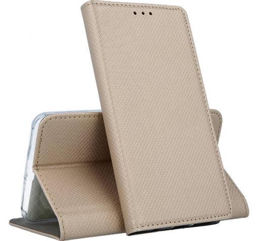Кожен калъф Flip тефтер Magnet Book със стойка за Honor 600 Pro - златист