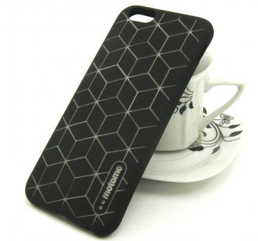 Луксозен силиконов калъф / гръб / TPU MOTOMO за Apple iPhone 6 / iPhone 6S - черен / кубове