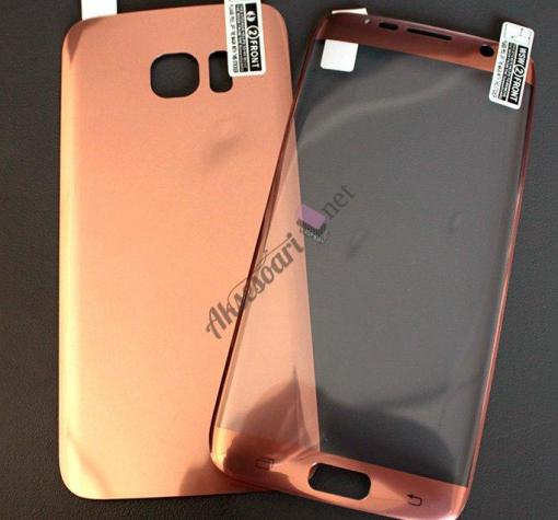 Удароустойчив извит скрийн протектор 360° / 3D Full Cover / за Samsung S6 Edge G925 - лице и гръб / Rose Gold