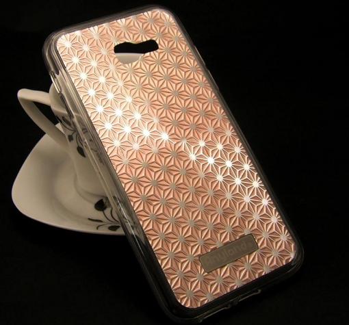Луксозен твърд гръб със силиконов кант Anyland за Samsung A5 2017 A520 - Rose Gold / звездички