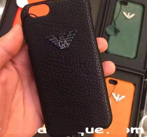 Оригинален кожен гръб за Apple iPhone 7 - Giorgio Armani / черен