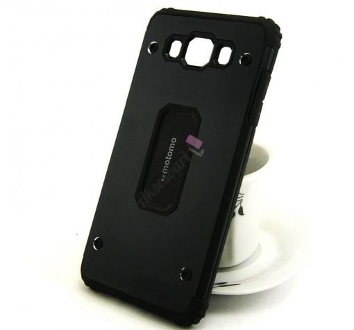 Силиконов гръб TPU MOTOMO Hybrid с твърда част 2в1 за Samsung J3 / J3 2016 J320 - черен