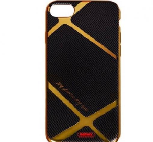 Оригинален гръб REMAX Biphane Series за Apple iPhone 7 - черен / златисти кантове