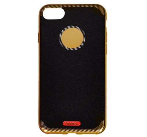 Оригинален гръб REMAX Biphane Series за Apple iPhone 7 - черен / имитиращ кожа
