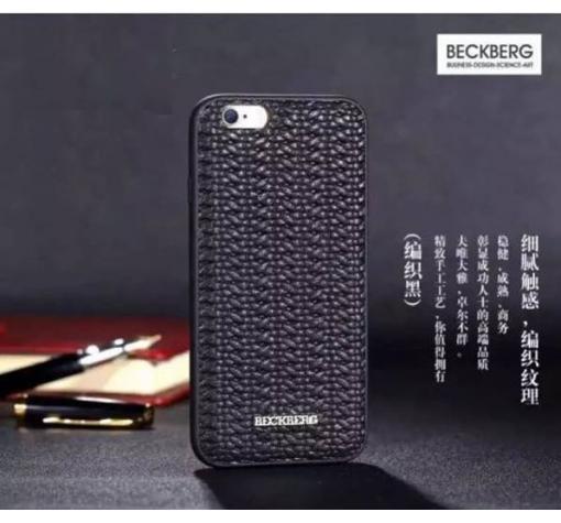 Оригинален гръб BECKBERG Diplomat Series за Apple iPhone 7 - черен / дребна плитка