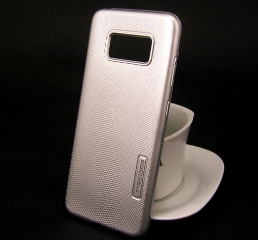 Силиконов калъф / гръб / TPU MOTOMO за Samsung S8 Plus G955 - сребрист / релефен