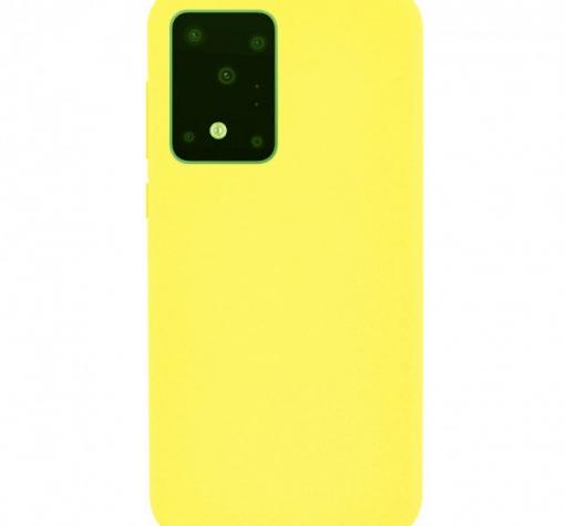 Луксозен силиконов гръб Silicone Cover за Samsung S20 Ultra - жълт