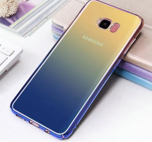 Луксозен гръб Glaze Case за Samsung S7 Edge G935 - преливащ / златисто и син