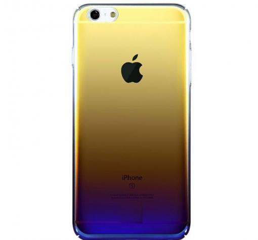 Луксозен гръб Glaze Case за Apple iPhone 6 / iPhone 6S - преливащ / златисто и лилаво