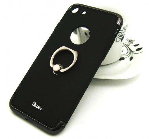 Оригинален твърд гръб OUcase със стойка за Apple iPhone 7 - черен