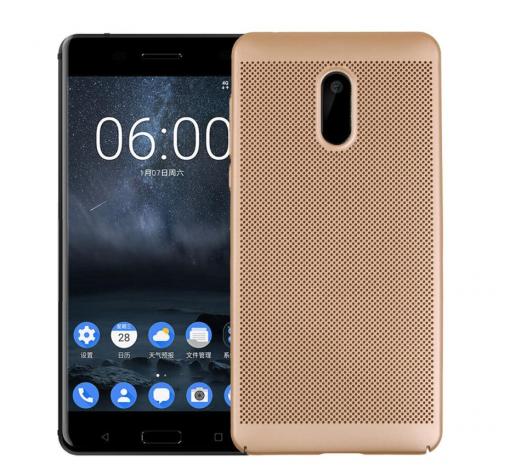 Твърд гръб за Nokia 3 2017 - златист / Grid