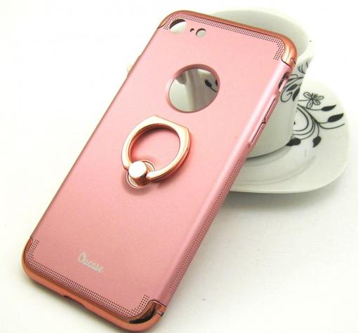 Оригинален твърд гръб OUcase със стойка за Apple iPhone 7 - Rose Gold