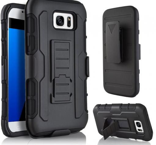 Удароустойчив калъф със стойка от 2 части за Samsung S8 G950 - черен