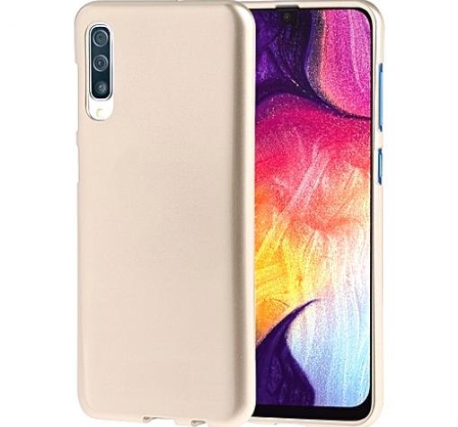 Луксозен силиконов калъф / гръб / TPU за Samsung A10 - бежов / гланц