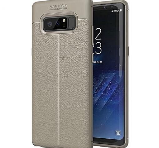 Луксозен силиконов калъф / гръб / TPU за Samsung Note 8 N950 - сив / имитиращ кожа