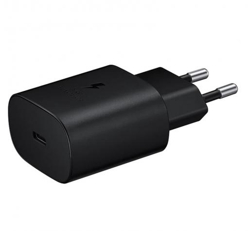 Оригинално зарядно / адаптер / 220V за Samsung A72 / A72 5G Type-C 25W - черно