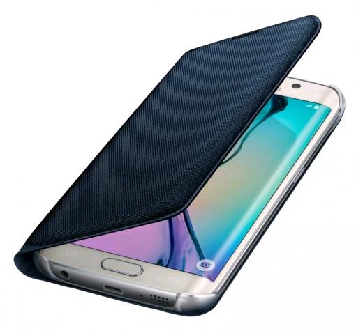 Оригинален калъф Flip Cover Wallet / EF-WG925BBE за Samsung S6 Edge G925 - син