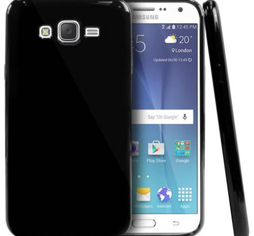 Силиконов калъф / гръб / TPU за Samsung J5 J500 - черен / гланц