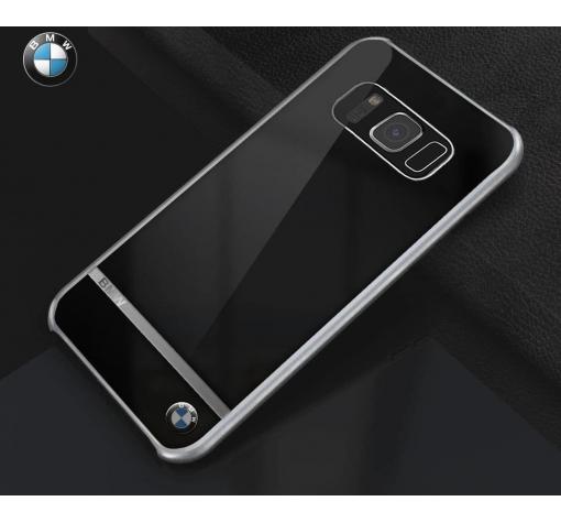 Оригинален твърд гръб BMW Mirror Electroplated Metal Hard Case за Samsung S8 G950 - черен / сребрист кант