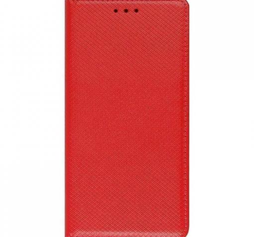 Кожен калъф Magnet Case със стойка за Samsung A40 - червен