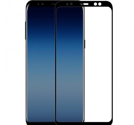 5D full cover Tempered glass Full Glue screen protector Samsung A8 2018 A530F / Извит стъклен скрийн протектор с лепило от вътрешната страна за Samsung A8 2018 A530F - черен