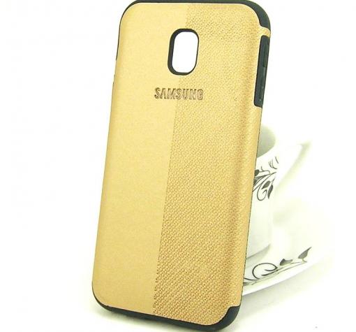 Луксозен силиконов калъф / гръб / TPU за Samsung J7 2017 J730 - златист / кожа