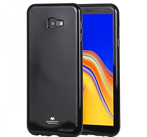 Луксозен силиконов калъф / гръб / TPU Mercury GOOSPERY Jelly Case за Samsung J4 Plus 2018 - черен