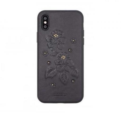 Луксозен твърд гръб за Apple iPhone X - Santa Barbara Polo Club AZALEA / черен