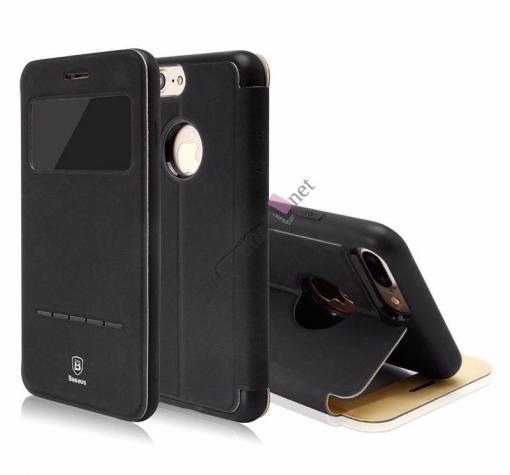 Оригинален кожен калъф Flip тефтер Baseus Simpe Series със стойка за Apple iPhone 6 / Apple iPhone 6S - черен