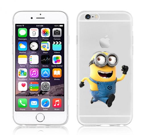 Твърд гръб / капак за Apple iPhone 6 / iPhone 6S - прозрачен / Миниьон