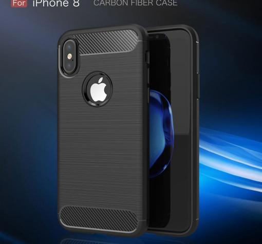 Силиконов калъф / гръб / TPU за Apple iPhone X - черен / carbon