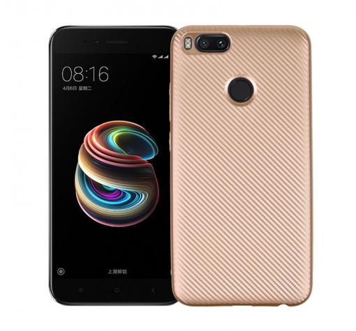 Силиконов калъф / гръб / TPU за Xiaomi Mi A1 / 5X - златист / Carbon