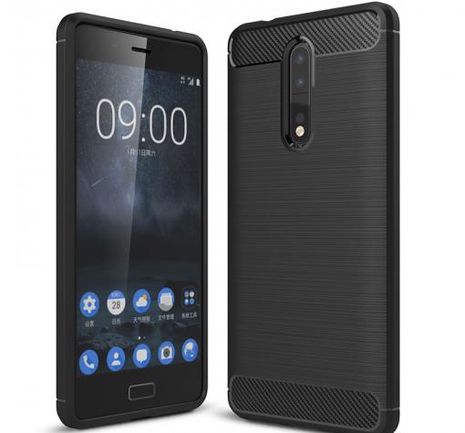 Силиконов калъф / гръб / TPU за Nokia 8 2017 - черен / carbon