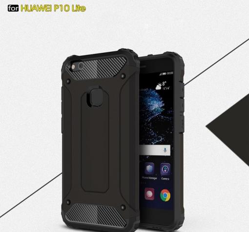 Силиконов гръб TPU Hybrid с твърда част за Huawei P10 Lite - черен