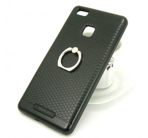 Твърд гръб MOTOMO TPU + PC Hybrid Case със стойка за Huawei P9 Lite - черен